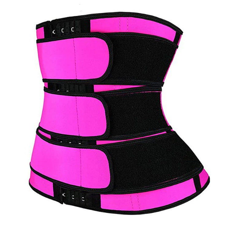 Hot pink waist trainer, side view