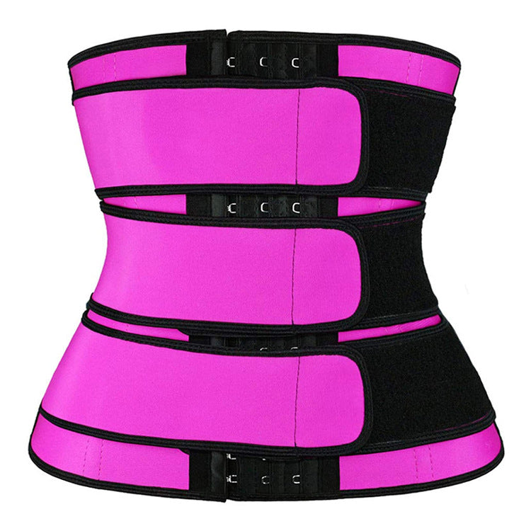 Hot pink waist trainer, front view