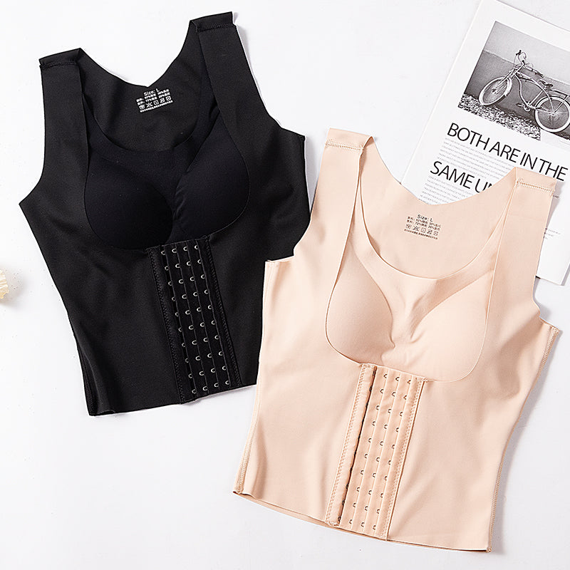 Sculpt & Support Shaping Vest in Black and Nude