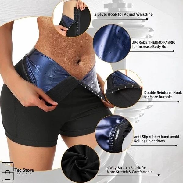 Neoprene workout shorts features: hooks, thermal lining, anti-slip band