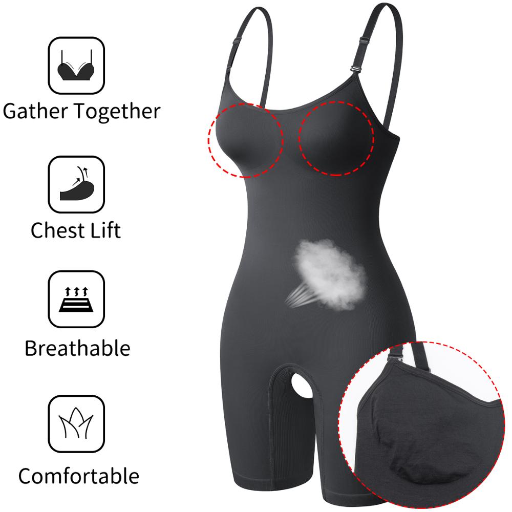 Black cami body shaper features: shaped cups, breathable, comfortable